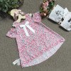 Áo váy dáng A tay trễ hoa size 4-8-